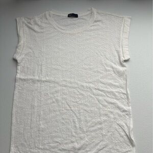 GAP White Fitted Ribbed Short Sleeve Tee